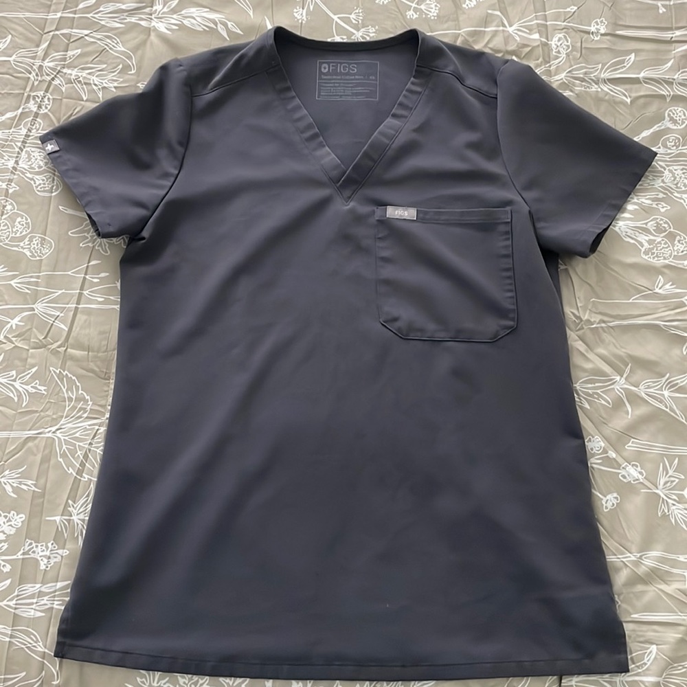 Figs - Charcoal Gray Catarina Scrub Top XS